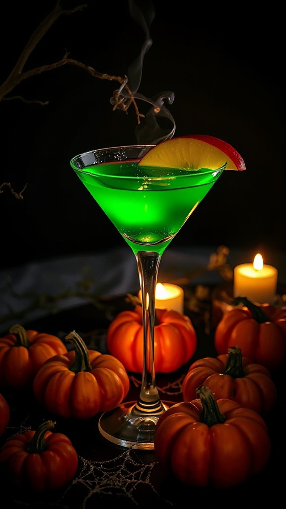 spooky autumn apple cocktail