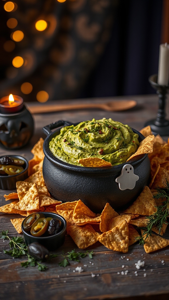 spooky avocado halloween dip