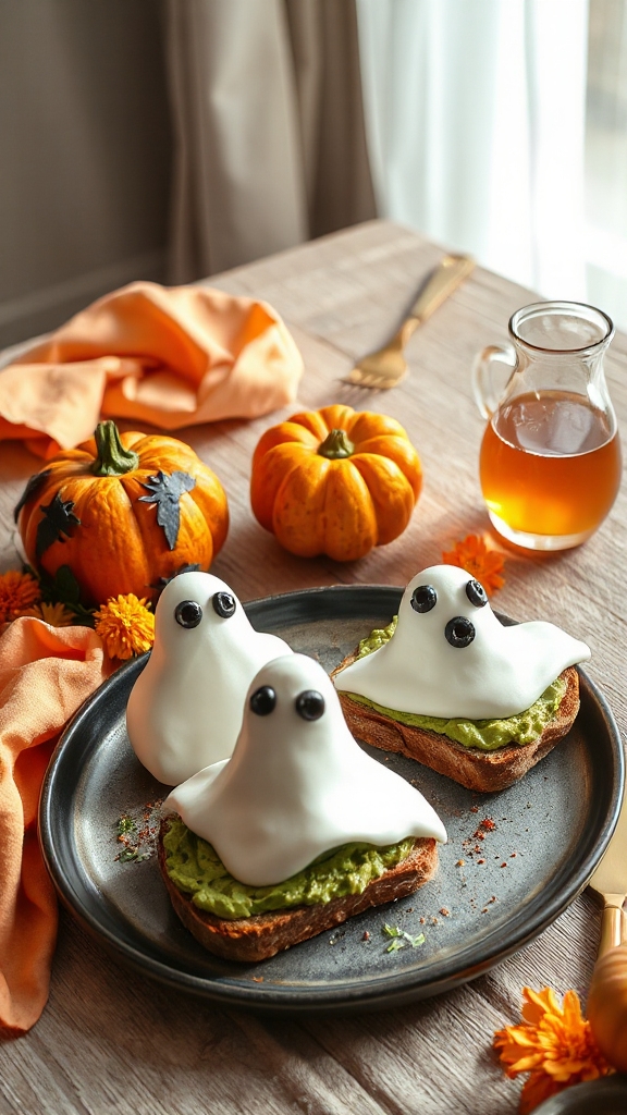 spooky avocado toast creation