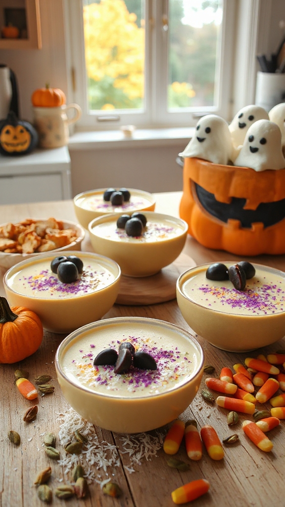 spooky banana smoothie bowls