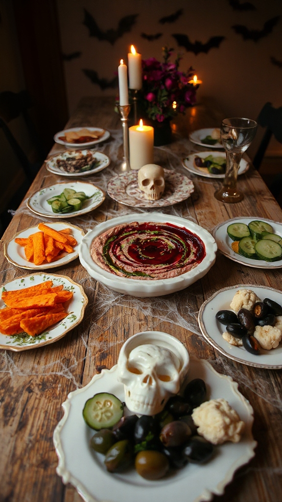 spooky beet hummus dip