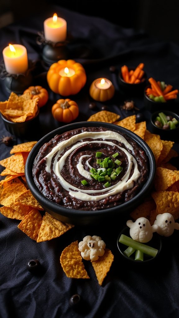 spooky black bean dip spooky black bean dip