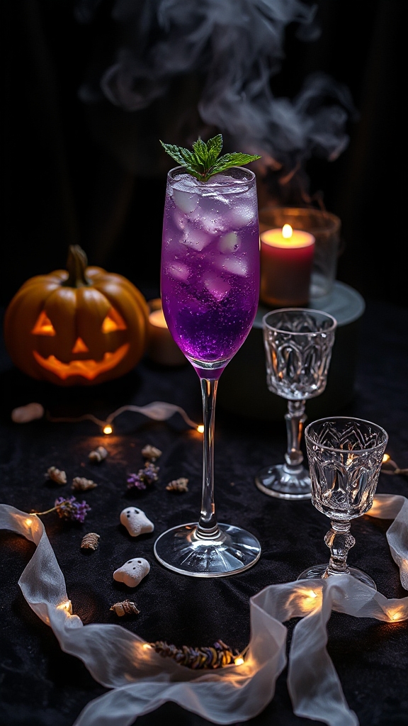 spooky bubbly grape beverage