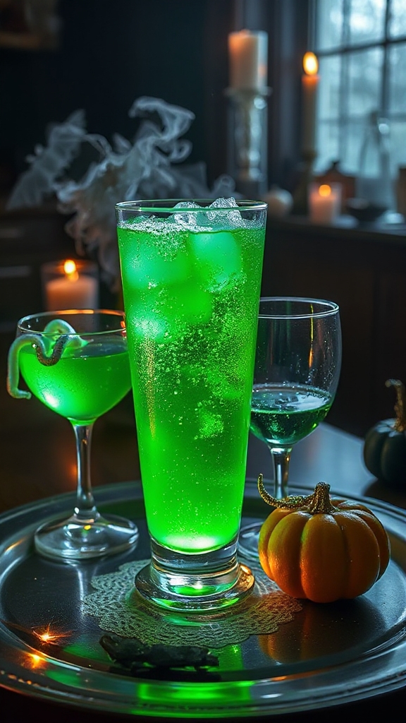 spooky bubbly halloween cocktail