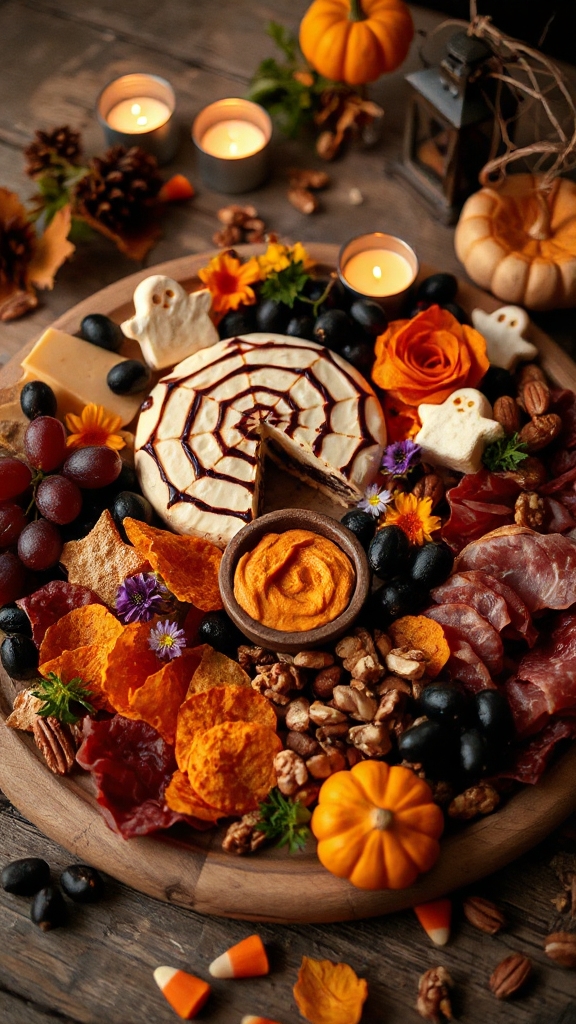 spooky charcuterie board creation