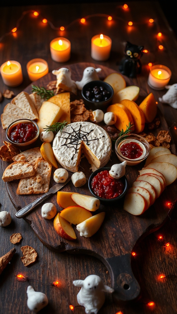 spooky cheese bites platter