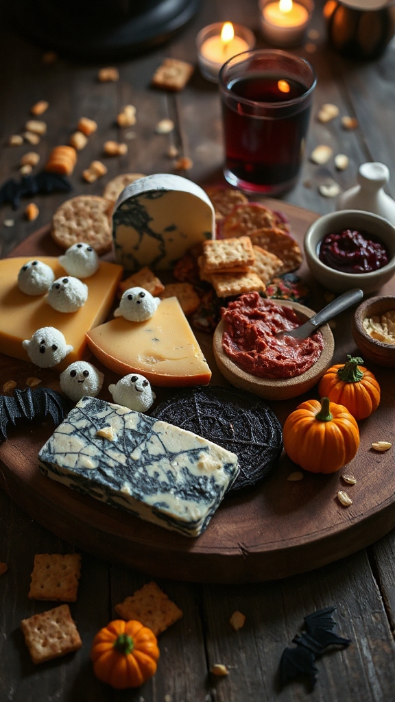 spooky cheese graveyard display