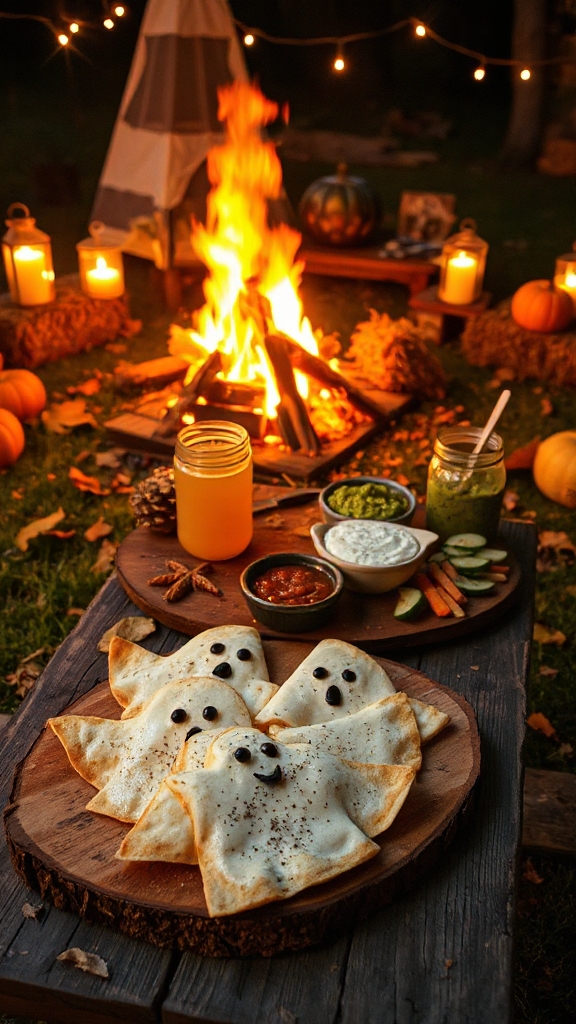 spooky cheesy halloween quesadillas