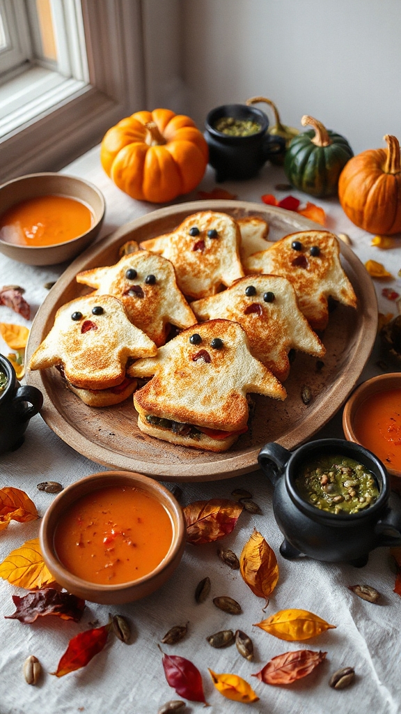 spooky cheesy sandwiches recipe