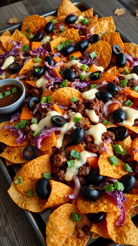 spooky chili nachos delight