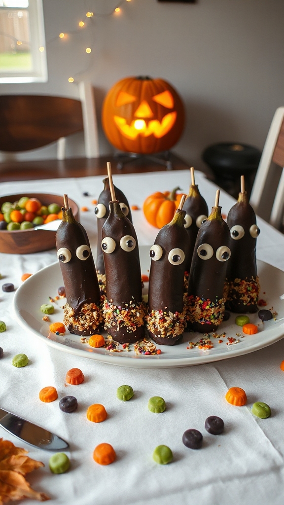 spooky chocolate banana treats