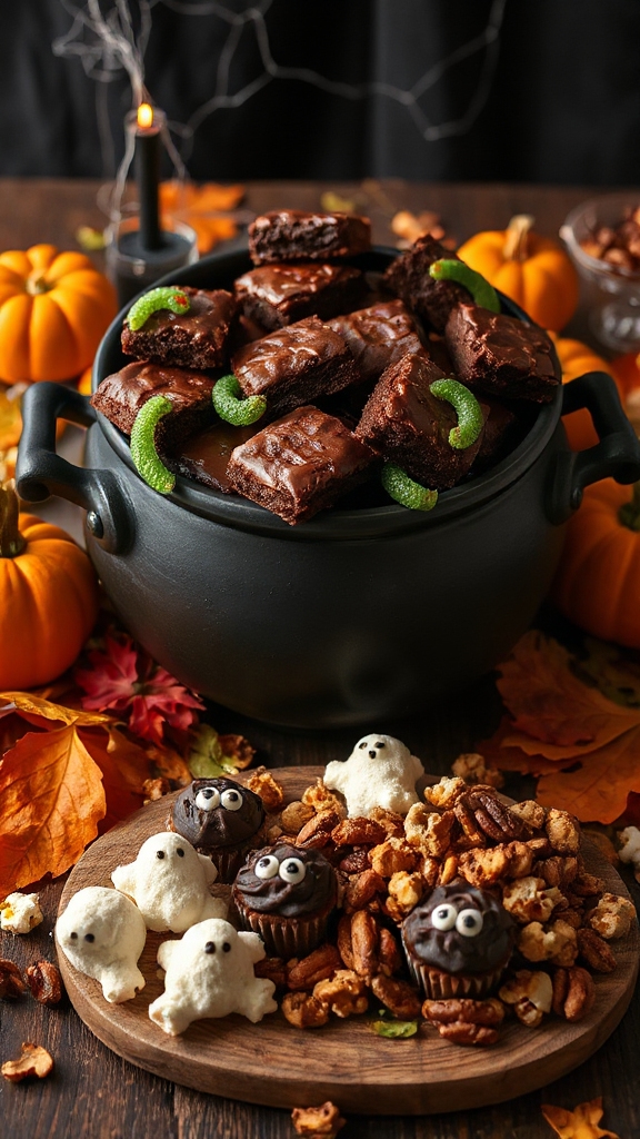 spooky chocolate cauldron brownies