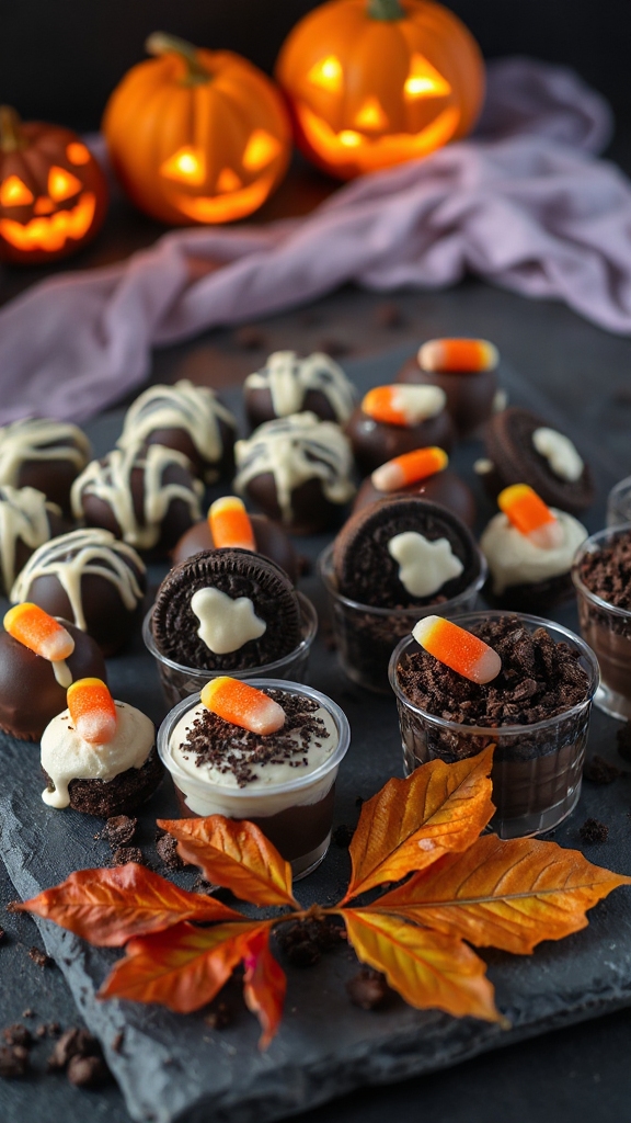 spooky chocolate dessert cups