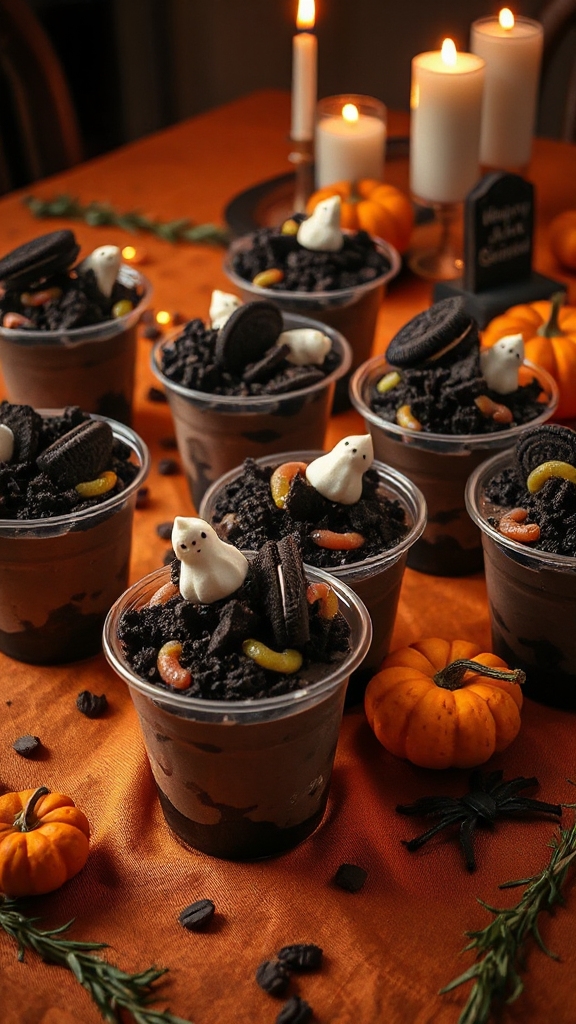 spooky chocolate dessert cups