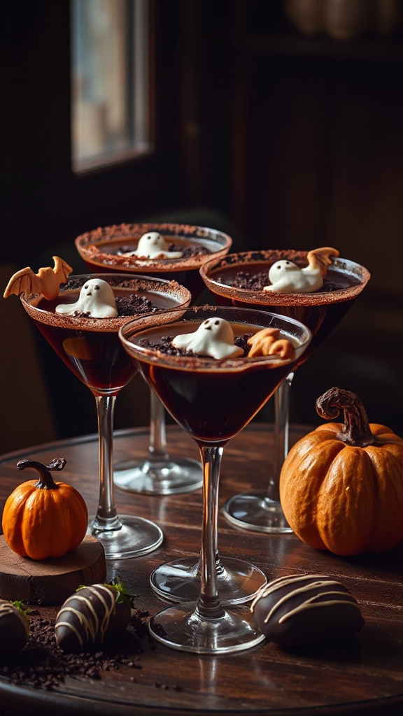spooky chocolate martini cocktail