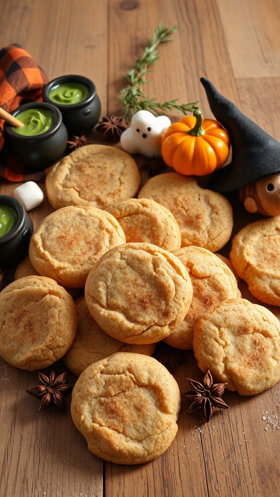 spooky cinnamon snickerdoodle cookies