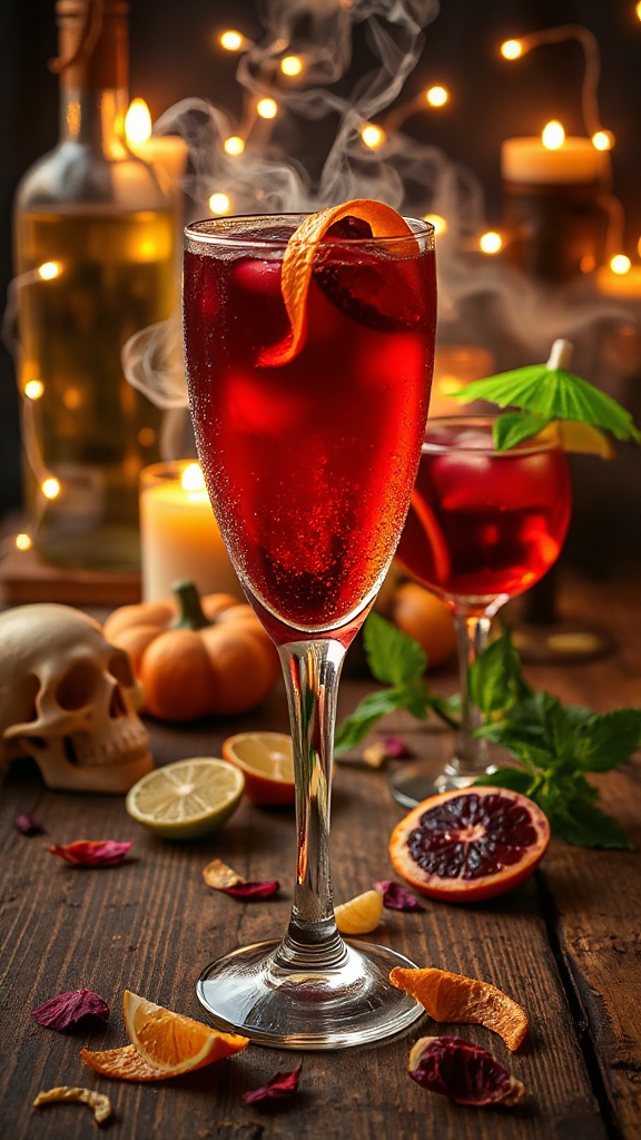 spooky citrus floral cocktail