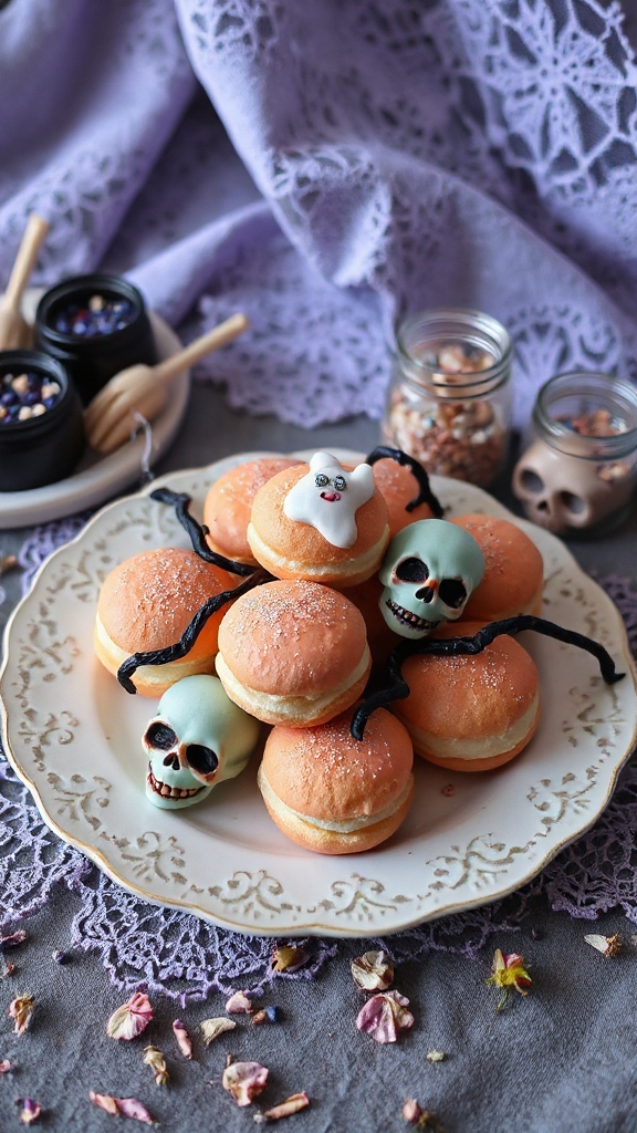 spooky coral cream puffs
