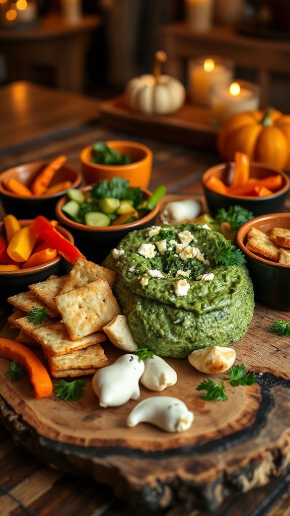 spooky creamy spinach dip spooky creamy spinach dip