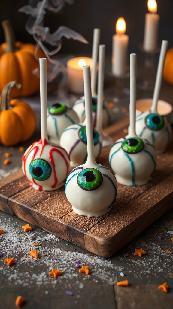 spooky eyeball cake pops