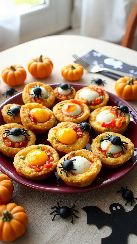 spooky eyeball egg muffins
