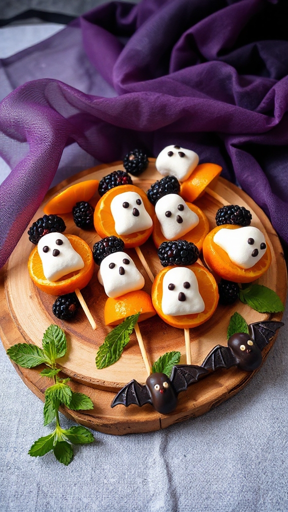 spooky festive fruit skewers