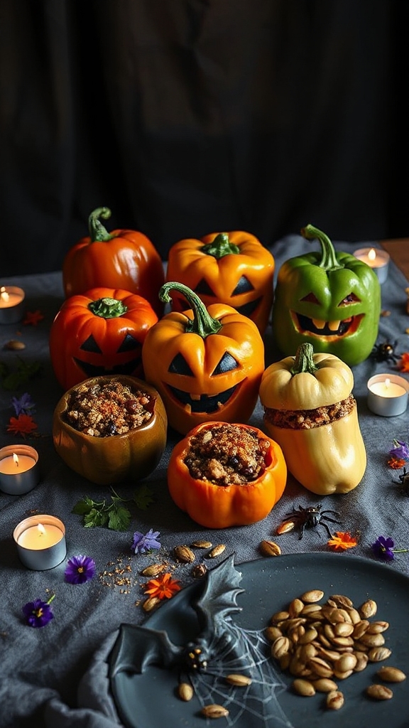 spooky festive stuffed peppers