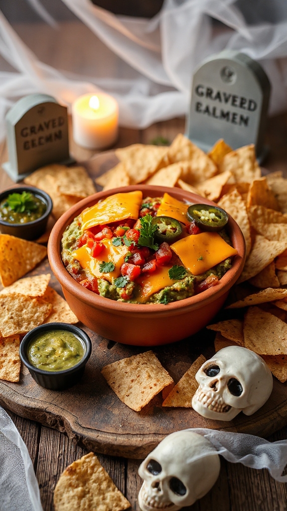 spooky festive taco dip