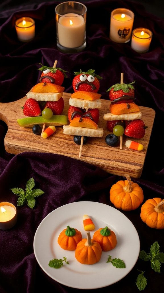 spooky fruit kabob treats