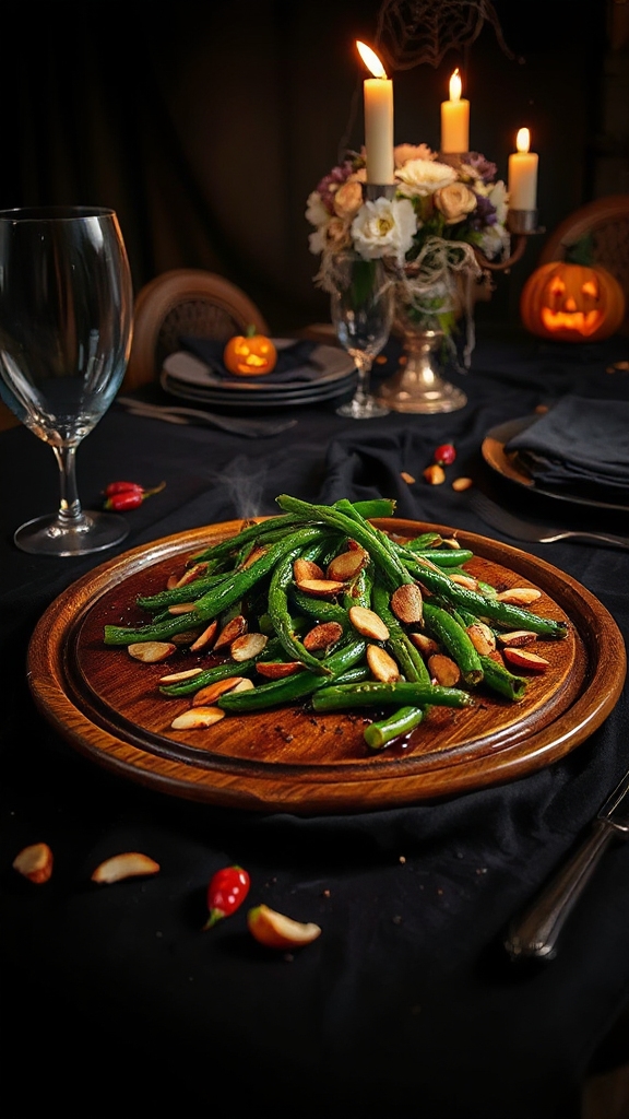 spooky green bean dish