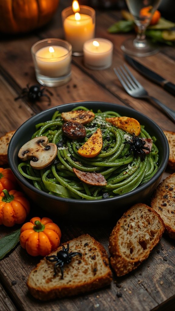 spooky green pasta delight spooky green pasta delight