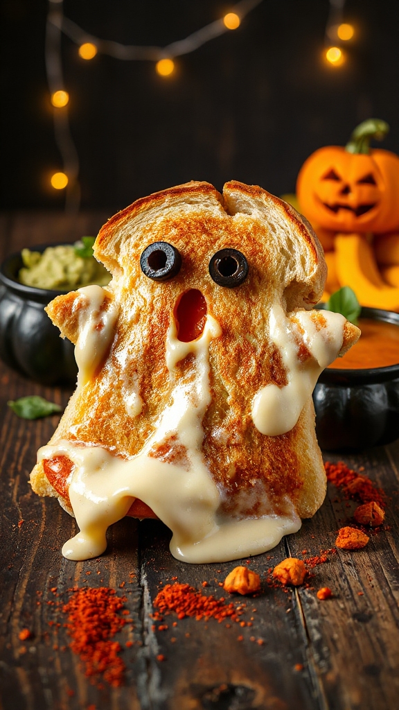 spooky grilled cheese sandwiches