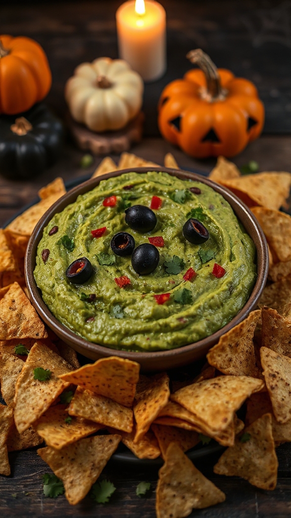 spooky guacamole halloween appetizer