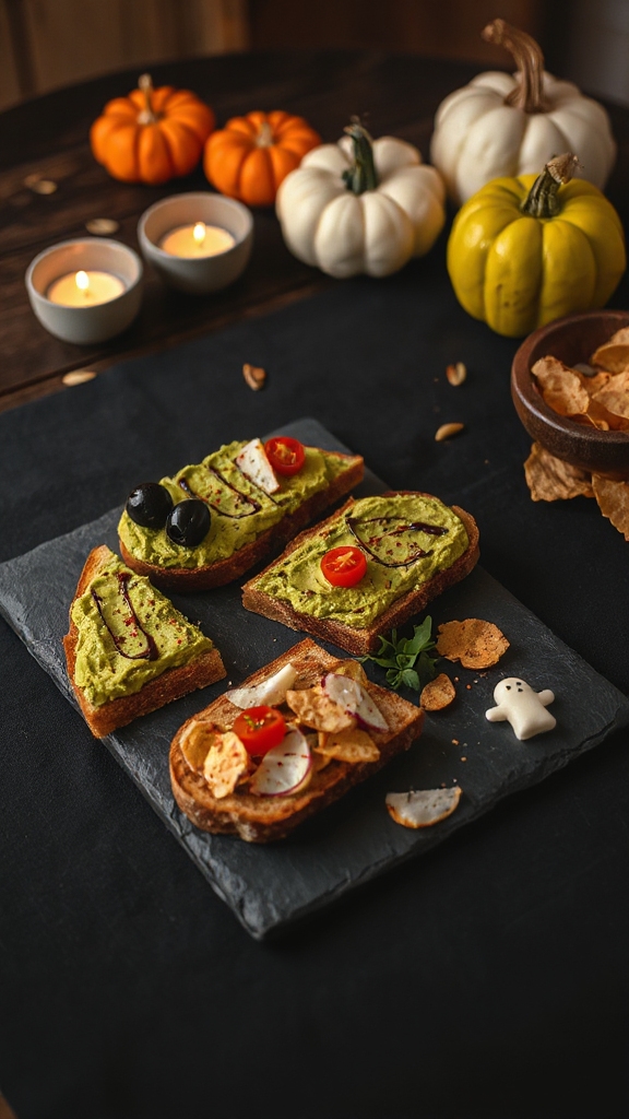 spooky halloween avocado toast