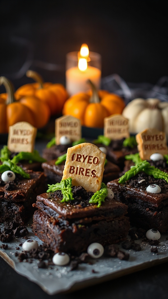 spooky halloween dessert brownies