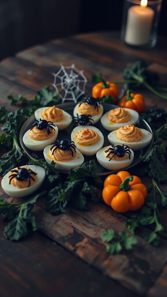 spooky halloween deviled eggs