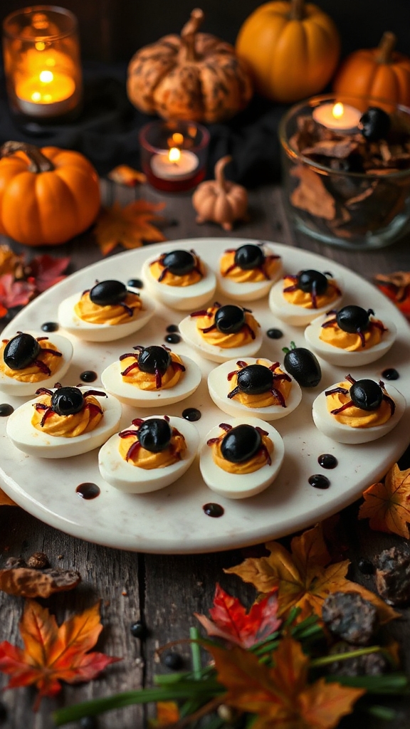 spooky halloween deviled eggs