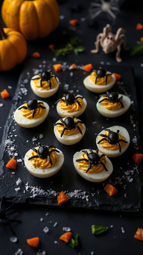 spooky halloween deviled eggs