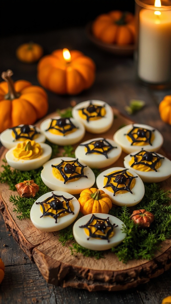 spooky halloween deviled eggs