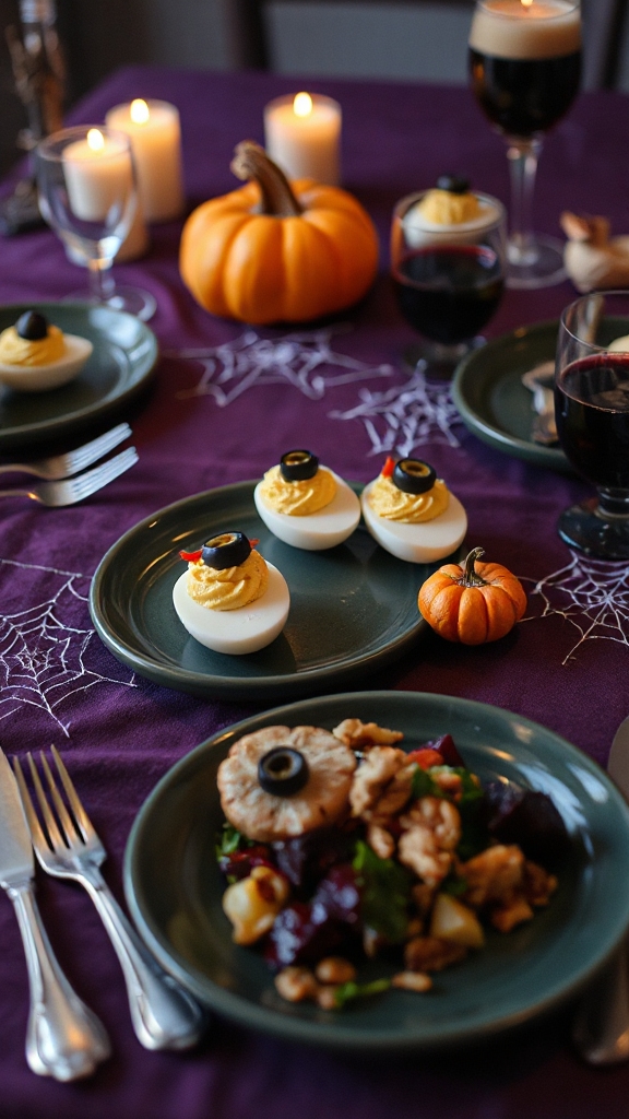 spooky halloween deviled eggs