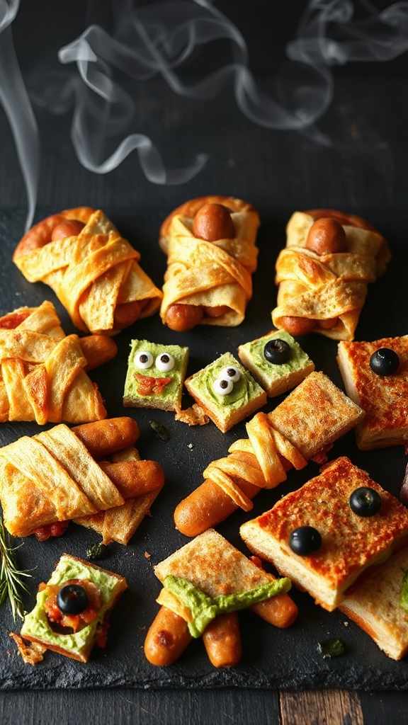 spooky halloween finger sandwiches