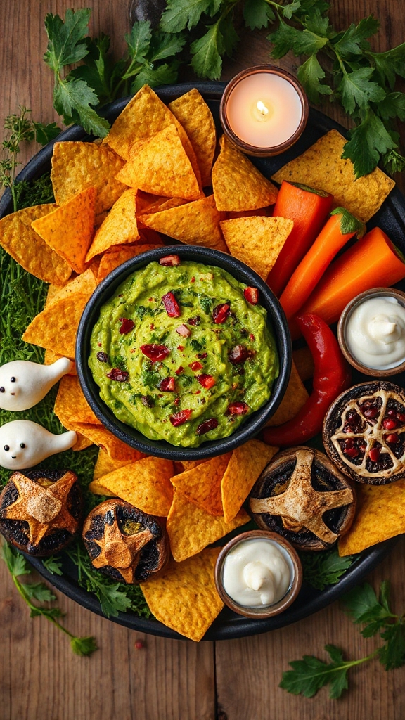 spooky halloween guacamole dip