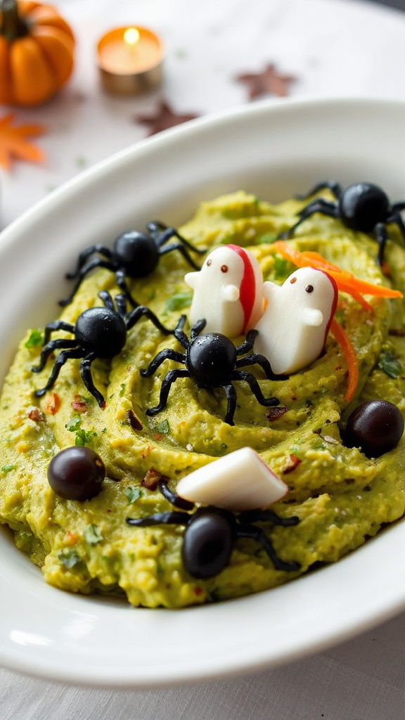 spooky halloween guacamole dip
