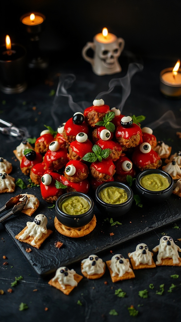 spooky halloween meatball delight