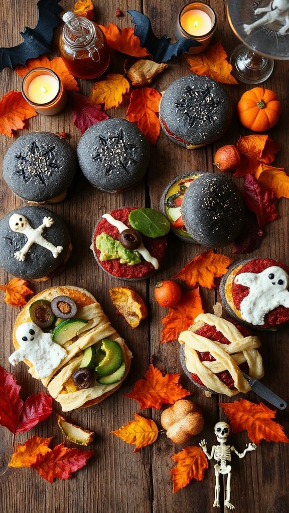 spooky halloween mini burgers