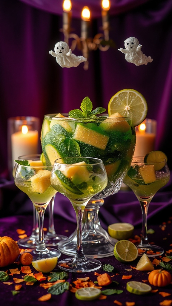 spooky halloween mojito punch