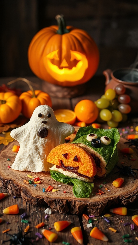 spooky halloween sandwich creation