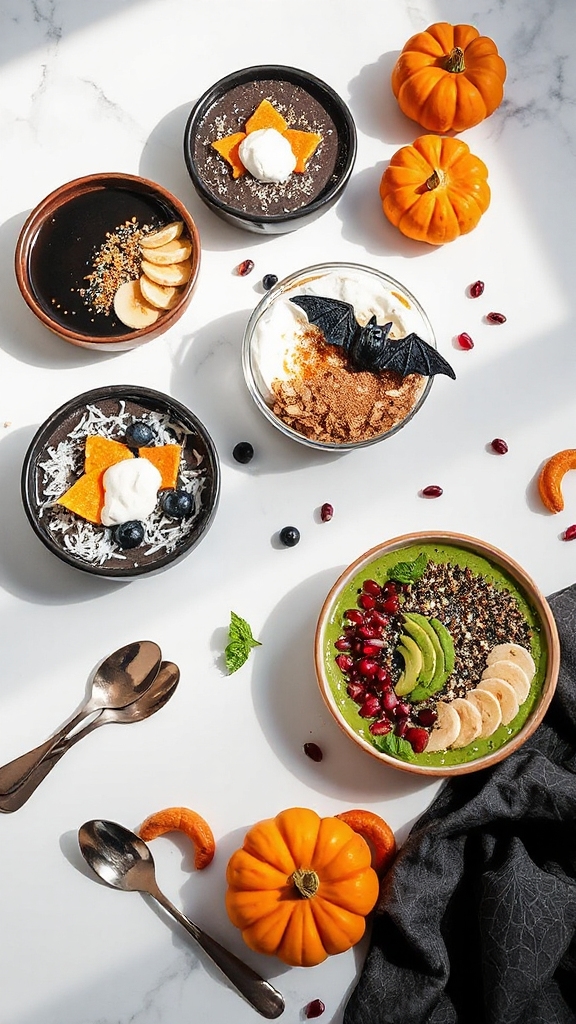 spooky halloween smoothie bowls