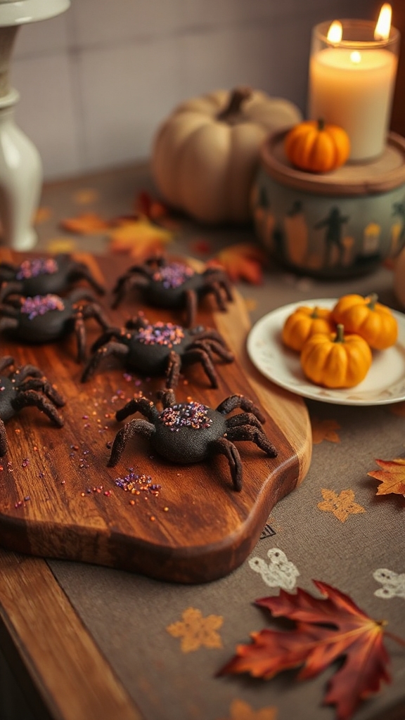 spooky halloween spider cookies