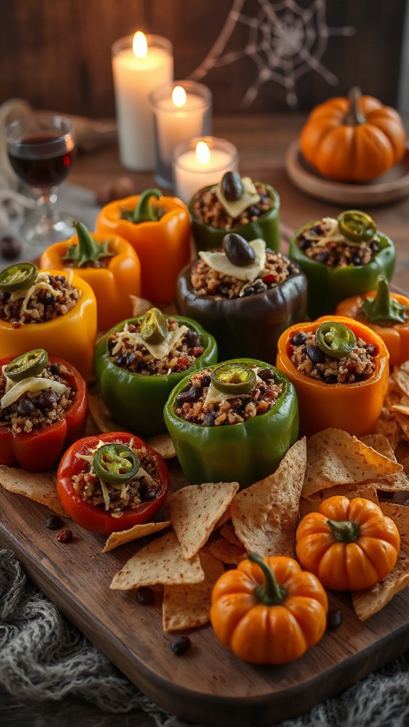 spooky halloween stuffed peppers